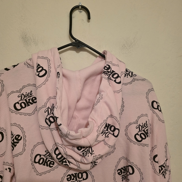 Coca-Cola Diet Coke Pink Graphic Full Zip Hoodie Women's XL Hooded - Picture 3 of 7